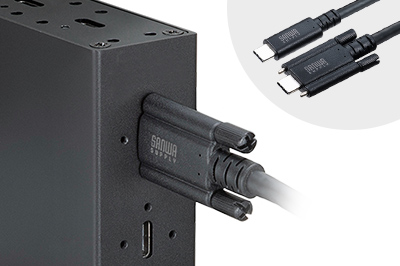 ネジ止めで強力固定できる、産業用Type-Cケーブル（PD240W）